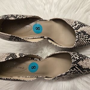 Bandolino Snake-Print D'Orsay Flats in Neutral Taupe